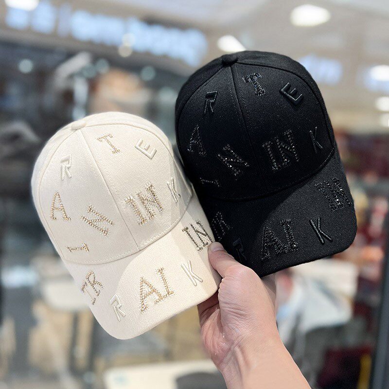 HONG KONG PURCHASING KOREAN VERSION OF INS FASHION DIAMOND-ENCRUSTED THREE-DIMENSIONAL LETTER CAP WOMENS SPRING AND SUMMER VERSATILE INTERNET CELEBRITY BASEBALL CAP