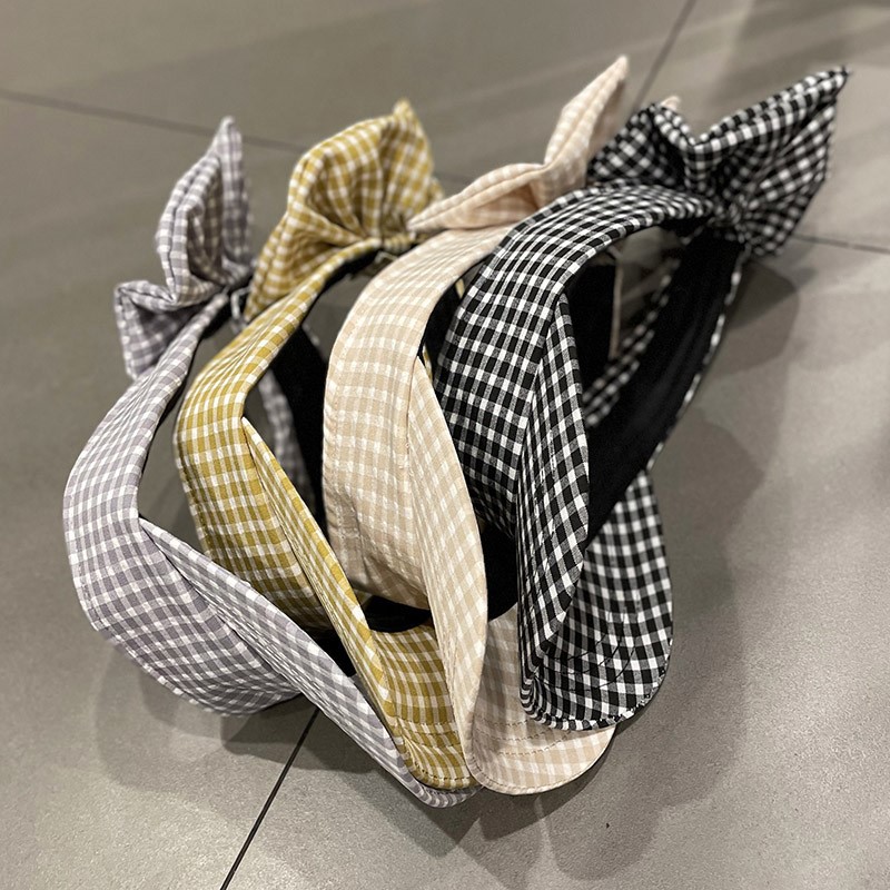 HONG KONG PURCHASING KOREAN VERSION OF THE CHECK BOW DUCK TONGUE EMPTY HAT WOMENS SPRING AND SUMMER FASHION VERSATILE OUTDOOR TOP HAT TIDE