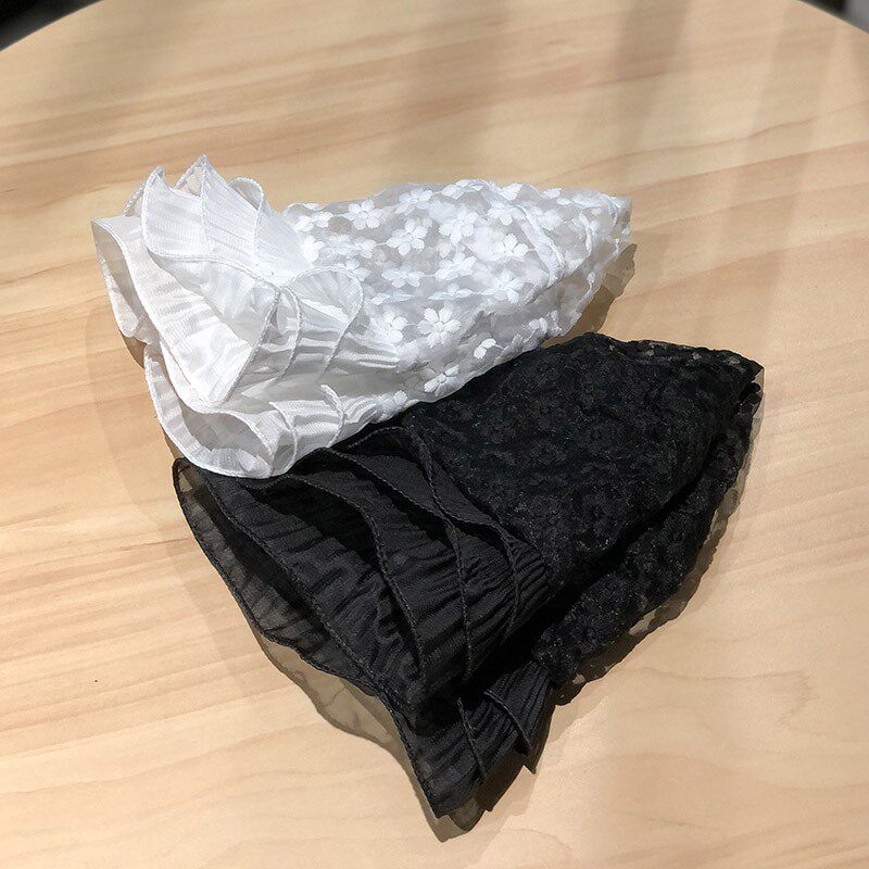 HONG KONG PURCHASING INS FISHERMAN HAT WOMENS SUMMER RETRO LACE FLOWER LIGHT WHITE WAVY BUCKET POT HAT