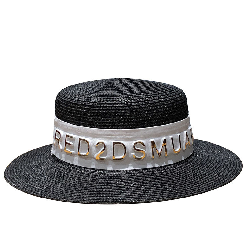 HONG KONG PURCHASING SUMMER NET CELEBRITY FLAT WHITE TOP HAT VERSATILE ELEGANT LADIES SUNSCREEN HAT STRAW HAT WOMEN