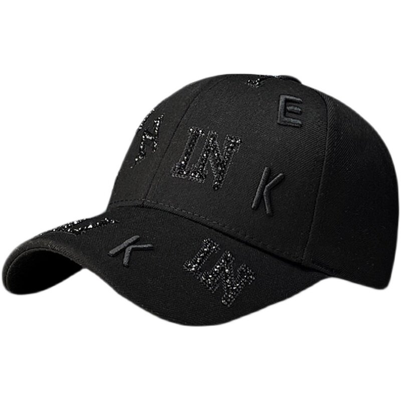 HONG KONG PURCHASING KOREAN VERSION OF INS FASHION DIAMOND-ENCRUSTED THREE-DIMENSIONAL LETTER CAP WOMENS SPRING AND SUMMER VERSATILE INTERNET CELEBRITY BASEBALL CAP