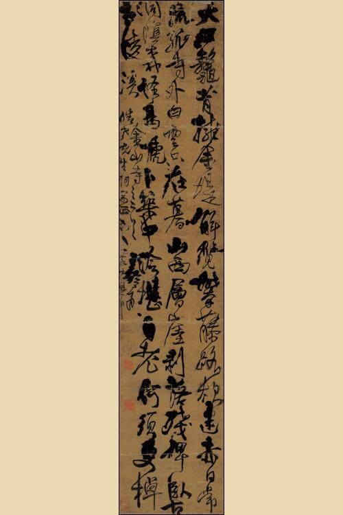 咏金山寺 客厅卧室七尺条幅人气古董仿古草书毛笔书法字画 王铎