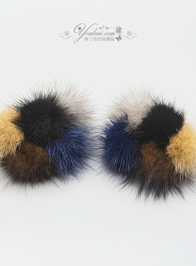 一双入 天然水貂毛 深色蹀 贵牌鞋 推荐 可拆卸 鞋夹扣 鞋饰10605