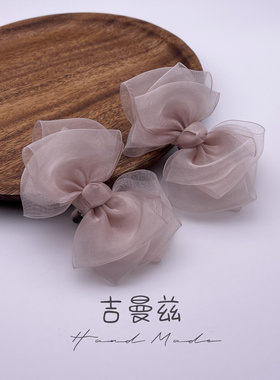 手作进口材料超仙雪纱蝴蝶结鞋夹扣鞋花