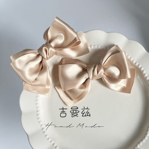 气质百搭奶茶色超仙大蝴蝶结鞋夹扣可拆卸鞋上夹子鞋花日本丝带