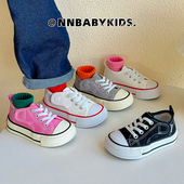 幼儿园小白鞋 韩版 春秋宝宝室内鞋 男女童低帮板鞋 儿童芒果头帆布鞋