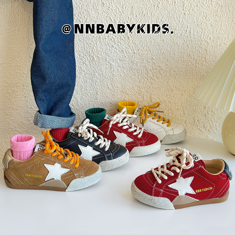 儿童五角星低帮板鞋男女童小脏鞋