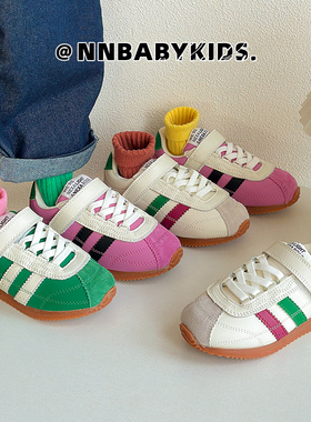 韩版儿童运动鞋春秋新款男童绿色板鞋网红女童阿甘鞋软底宝宝潮鞋