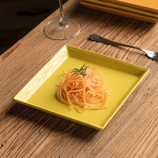 方形牛排盘北欧创意陶瓷盘西餐意面盘沙拉盘高点家用菜盘