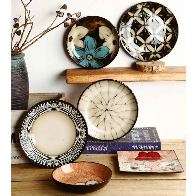 玉泉瑕疵陶瓷菜盘子手绘高颜值碟子餐具西餐牛排盘早餐盘浅盘深盘