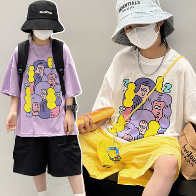 男童短袖t恤2025新款帅气儿童半袖体恤韩版夏季童装卡通上衣潮牌