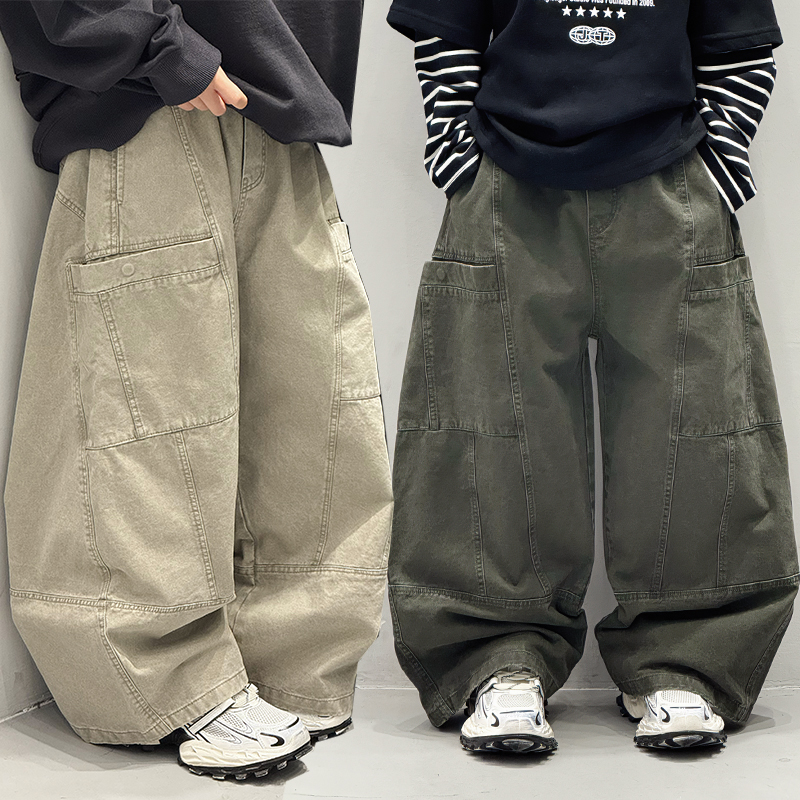 男童裤子春秋款2025新款儿童秋装工装裤中大童男孩秋季休闲长裤潮