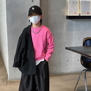 童装男童毛衣2025春秋新款儿童圆领套头打底衫宝宝上衣毛线衫韩版