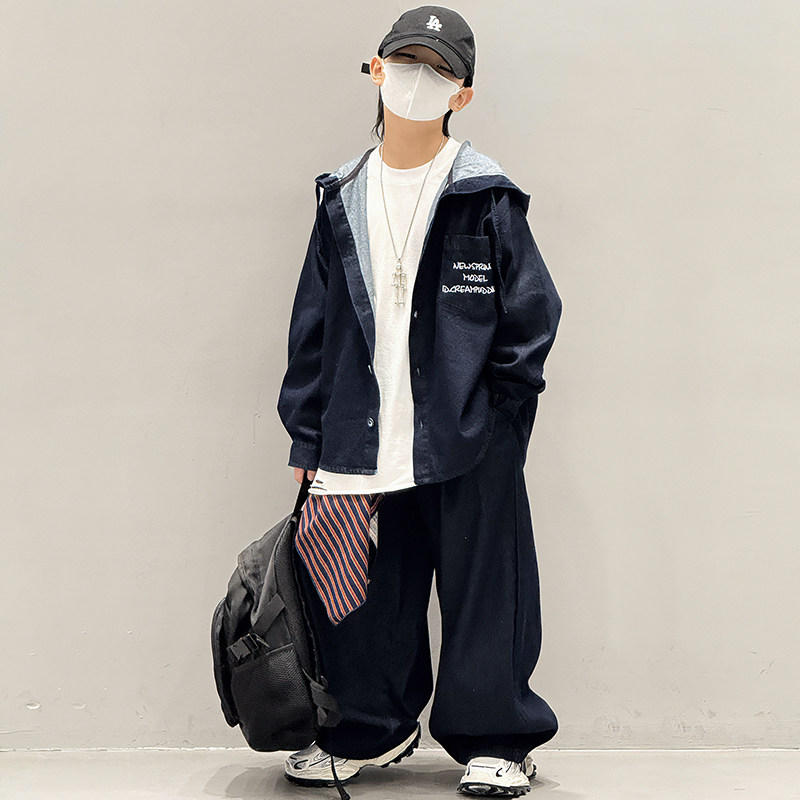 男童秋季牛仔外套帅气儿童韩版洋气套装2026新款两件套小男孩衣服