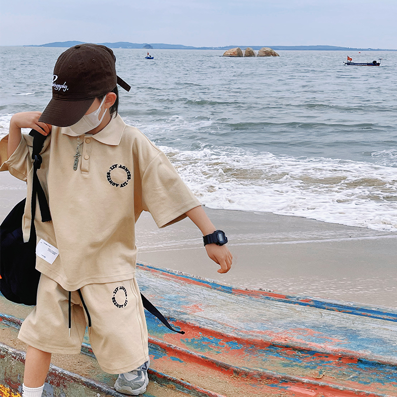 童装男童短袖套装夏装儿童休闲两件套中小童2023新款帅气男宝宝潮