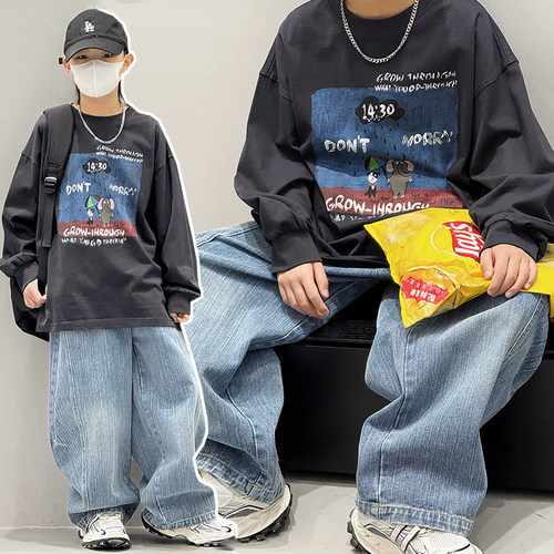 男童长袖体恤儿童T恤春秋款2026新款男孩衣服打底衫宝宝秋装上衣