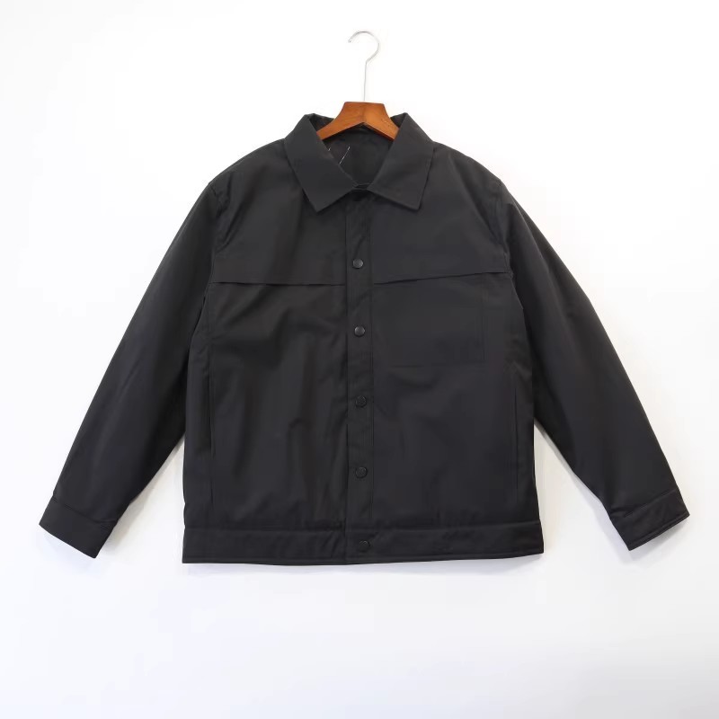 高品质秋冬男士工装潮流帅气翻领外套男轻薄夹棉商务宽松夹克上衣