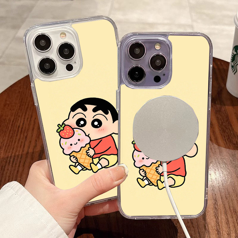黄色冰淇淋小新适用苹果18promax手机壳iPhone17promax透明磁吸软壳潮牌新款16不撞壳防摔硬壳可爱18时尚全包