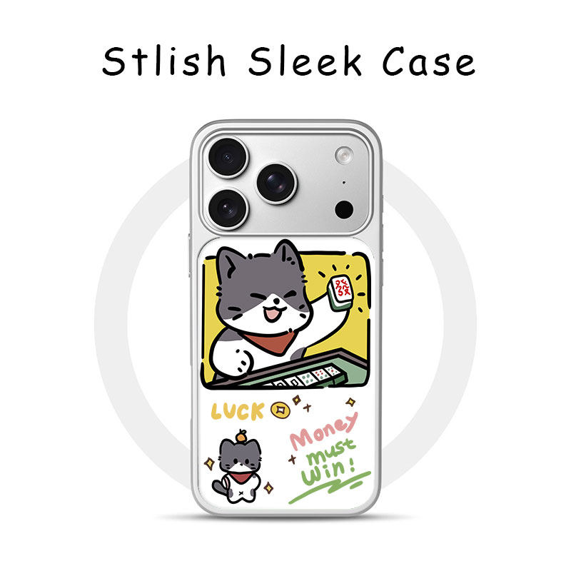 [Magsafe磁吸]可爱动漫麻将猫咪适用苹果17Promax手机壳16Promax小众高级感电镀银亚克力15肤感玻璃14,3C数码配件,手机保护套/壳,淘宝优惠券,粉丝福利购,淘宝优惠卷