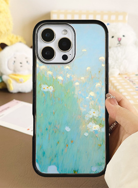 [Magsafe磁吸]抽象油画风渐变绿适用苹果17Promax手机壳16Promax小众高级感15不撞壳新款黑边亚克力新款小众1