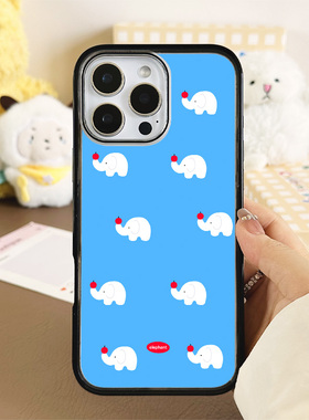 [Magsafe磁吸]新年好运蓝色红苹果大象适用苹果17Promax黑边手机壳16Promax小众高级感不撞壳亚克力15防摔17p