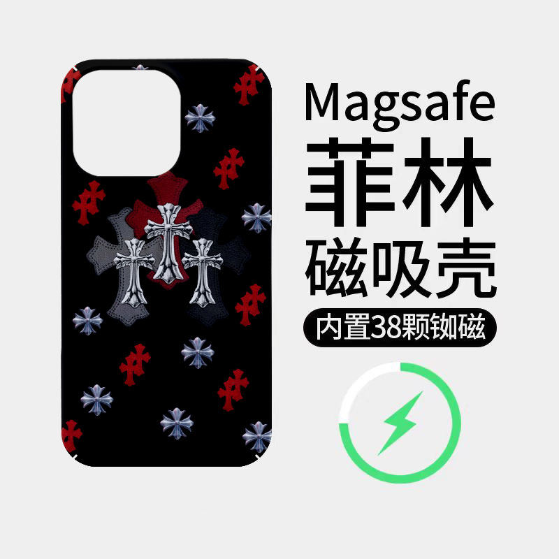 十字克罗心适用苹果18promax菲林磁吸手机壳iPhone17promax潮牌新款16个性不撞壳防摔硬壳可爱18全包
