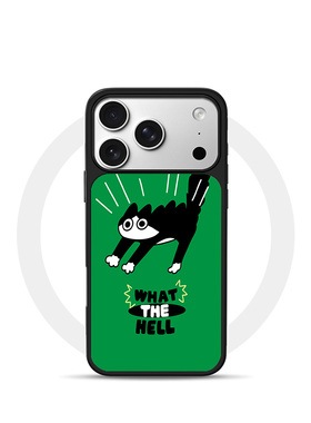 [Magsafe磁吸]可爱绿色惊吓猫咪适用苹果17Promax手机壳16Promax小众高级感黑边亚克力15肤感玻璃14新款17pro