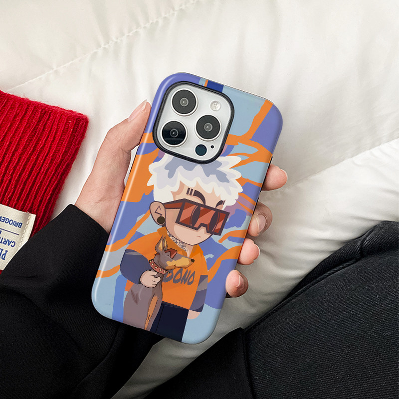 个性动漫潮酷男孩适用苹果16Promax菲林磁吸手机壳15Promax二合一潮牌14Pro软壳11不撞壳高级感新款x防摔