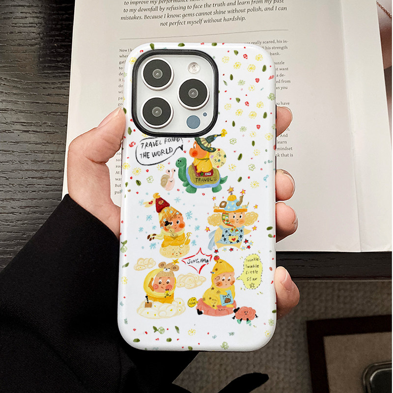 卡通动漫乌龟星星人适用苹果16Promax二合一手机壳15Promax潮牌iPhone14Pro小众13高级感11新款软壳xs菲林