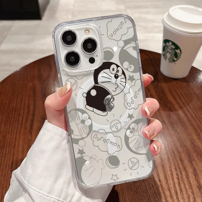 [Magsafe磁吸]侧身叮当猫适用苹果16Promax透明磁吸软壳15Promax手机壳潮牌14小众高级感11不发黄新款xsmax