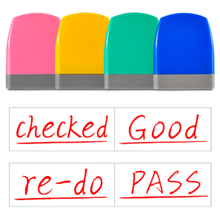 英语老师评语印章checked re-do PASS Good Perfect Excellent!