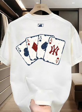 韩国潮牌2025夏季新款时尚休闲纯棉短袖情侣款宽松透气insT恤