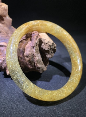 天然金发晶手镯手环转运体透55圈口 放漏福利细条日常百搭饰品