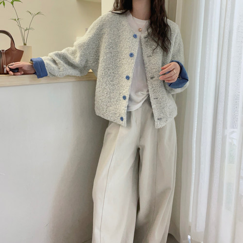 欧洲站2025秋装新款欧货潮小香风单排扣圈圈羊毛外套女春秋上衣女