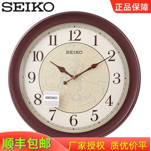 精工日本中式风客厅圆形泰国壁钟