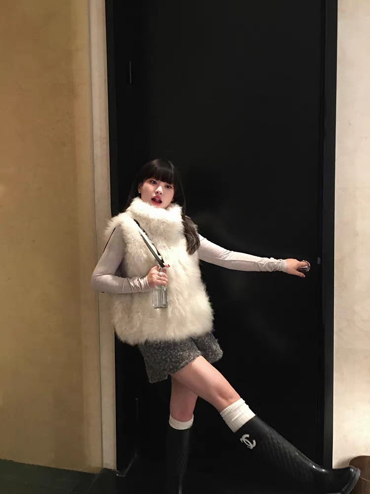 2025秋冬新款皮草马甲女短款皮草