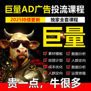 抖巨音巨量广告投放巨量引擎ad开信息流广告推广巨量本地推课程