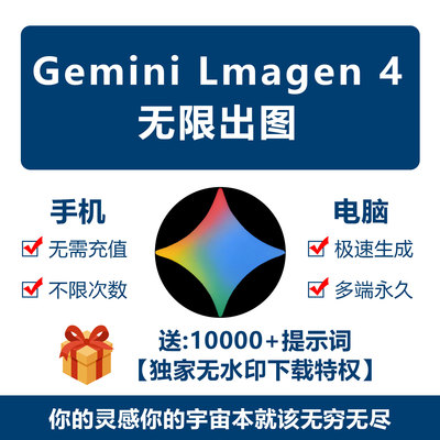 谷歌Gemini无限会员出图即梦海螺Mj绘图不限量文生图ai视频生成