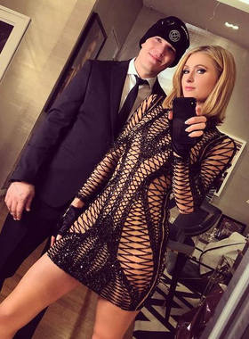 Gold Sliver Long Sleeve Sequined Bodycon Party Dress Woman