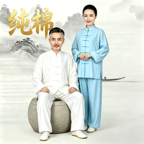 夏季纯棉透气薄款太极服套装