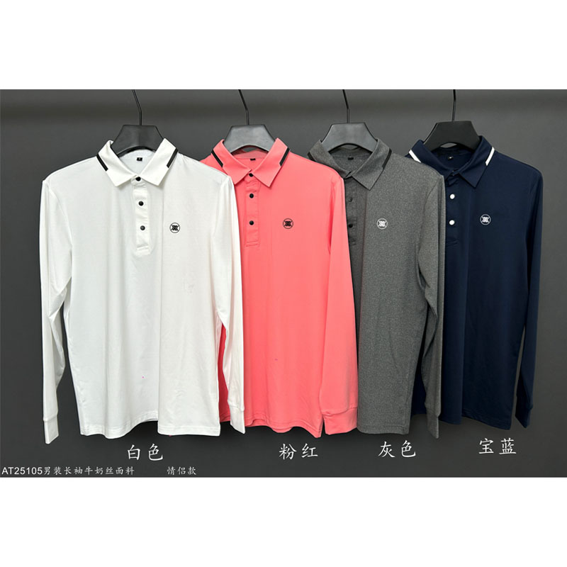 高尔夫服装秋冬新款简约男士长袖T恤时尚透气修身户外情侣运动衣