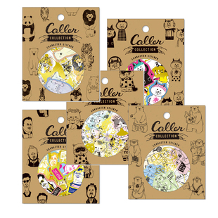 日本Mind Wave贴纸包 Coller系列 28枚入金箔上质纸 白熊动物猫猫
