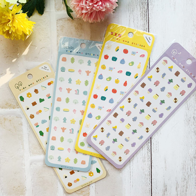 日本qlia迷你生活超市瓜果蔬菜小贴纸YURU EMO手帐装饰素材纸贴纸