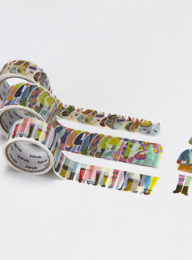 日本BANDE贴纸型 造型和纸胶带 换装系列 派对猫猫小号 3卷装