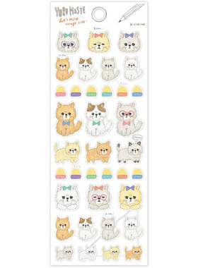 日本Q-LIA贴纸 YURU MASTE系列 纸胶带素材 猫猫01425