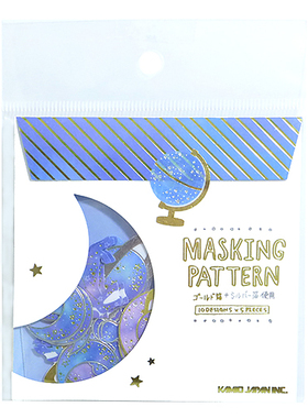 日本KAMIO JAPAN贴纸包 纸胶带素材 金箔 50枚入 天体 46595