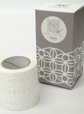 日本Pavilio蕾丝胶带 镂空胶带 异形胶带 50mm White Leaf