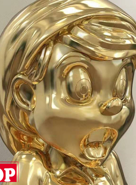 【TOP】现货 Mighty Jaxx 金色陶瓷坐姿匹诺曹限量公仔潮玩手办