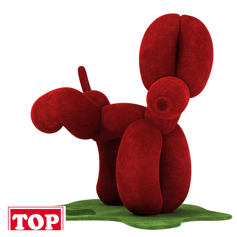 top现货红色尿尿天鹅绒潮玩手办