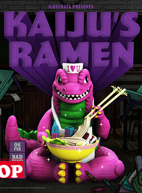 【TOP】现货 MIGHTY JAXX拉面恐龙 Kaiju's Ramen by Ilustrata